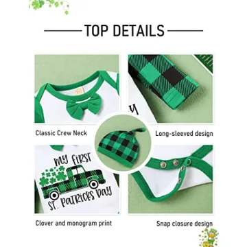 Esobrerie Baby Boy's St. Patrick's Outfit Perfect for Photos