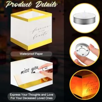Memorial Floating Lanterns 25 Pcs Kit for Remembrances
