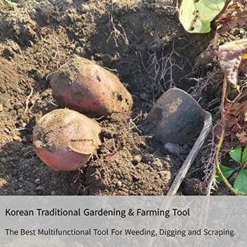 HomeTheWay Korean Youngju Daejanggan Master Homi Garden Tools Hoe with Safety Cover M Size/Garden plow/Weeding Sickle/Weeding Farming Tool