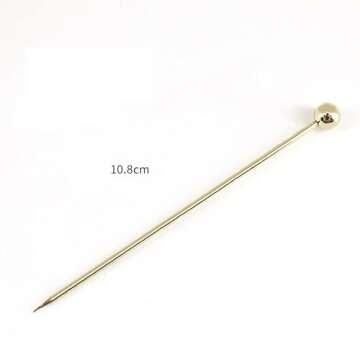 15 Pieces Stainless Steel Cocktail Picks Metal Martini Picks 4.3 inch Gold