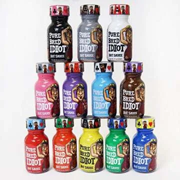 Hot Sauce Roulette Game - 12 Gourmet Bottles - Pure Bred Idiot