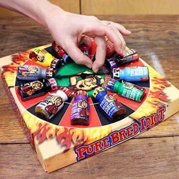 Hot Sauce Roulette Game - 12 Gourmet Bottles - Pure Bred Idiot