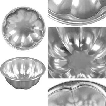 Flower Shape Aluminum Baking Molds for Jello and Cupcakes