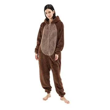 COSUSKET Unisex Sherpa Bear Onesie Pajamas