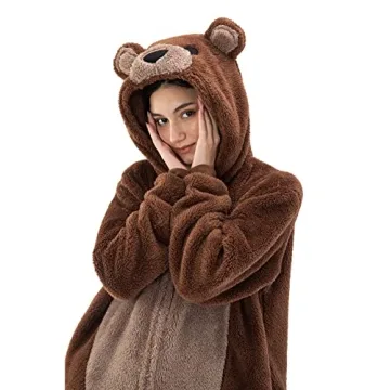 COSUSKET Unisex Sherpa Bear Onesie Pajamas