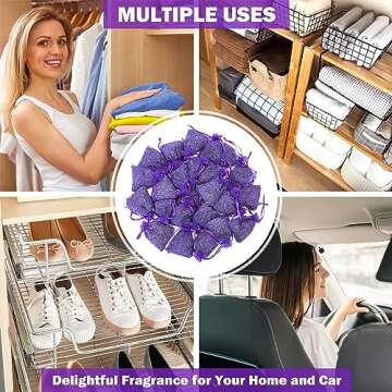 Lavande Sur Terre French Lavender Sachets for Drawers and Closets Fresh Scents, Set of 24, Home Frag...