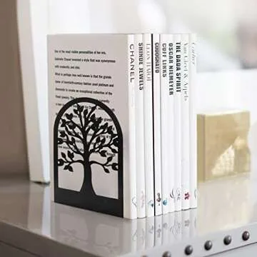 Happyhapi Tree Design Metal Book Ends for Heavy Books