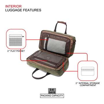 Duffle Bag for Men Waterproof Genuine Leather Canvas Travel Duffel Bags for Women Overnight Weekende...