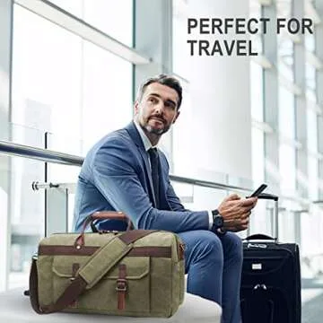 Stylish Waterproof Duffle Bag with Leather Accents