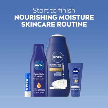NIVEA Nourishing Moisture Collection Skin Care Set, Nourishing Care Body Wash, 20 Fl Oz Bottle + Bod...