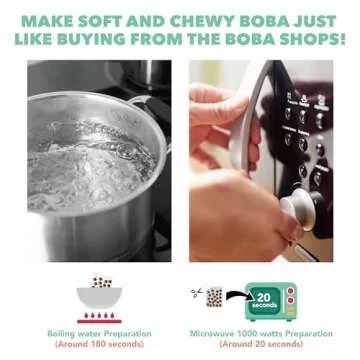 J WAY BOBA NOW Authentic Instant Tapioca Boba Pearls for Milk Tea, Smoothies and Desserts, Brown Sugar Flavor (Ready in Just 20 Seconds) - 5 Servings