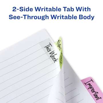 Avery Margin Ultra Tabs - Writable Pastel Tabs for Organization