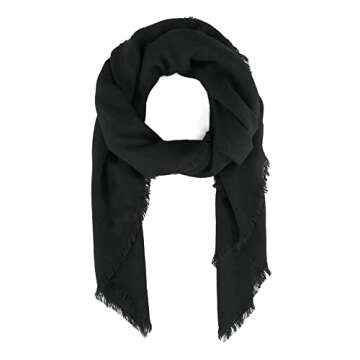 Womens Blanket Scarf Winter Warm Fashion Shawls Christmas Gifts Solid Black