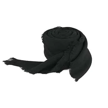 Womens Blanket Scarf Winter Warm Fashion Shawls Christmas Gifts Solid Black