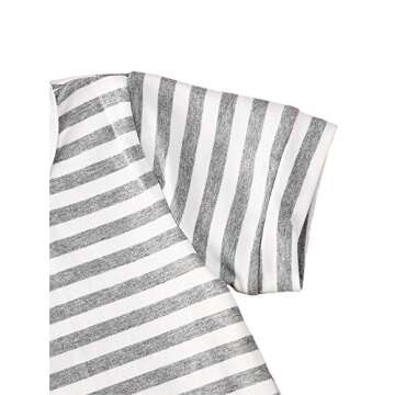 fhutpw Baby Boys 2Pcs Summer Outfits Short Sleeve T-Shirt Tops Elastic Waistband Shorts Set Toddler Clothes (Strips + Brown, 2-3T)