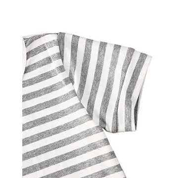 fhutpw Baby Boys 2Pcs Summer Outfits Short Sleeve T-Shirt Tops Elastic Waistband Shorts Set Toddler Clothes (Strips + Brown, 2-3T)