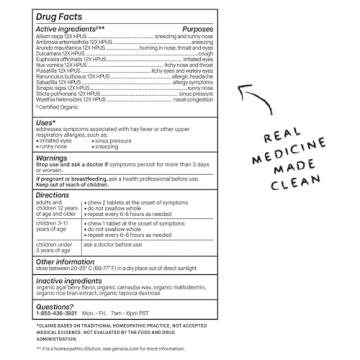 Genexa Allergy Care Non-Drowsy Organic Acai Berry Tablets