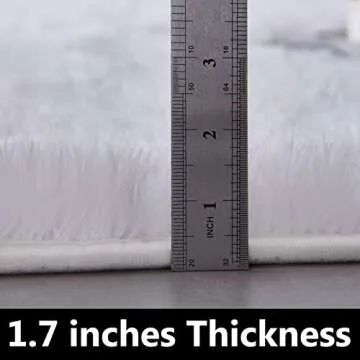 FJZFING White Round Rug Ultra-Soft Plush Modern 5x5 Circle Area Rug for Kid's Bedroom, Fluffy Shag Circular Rug for Nursery Room, Non-Slip Home Decor Cute White Carpet for Teen's Room