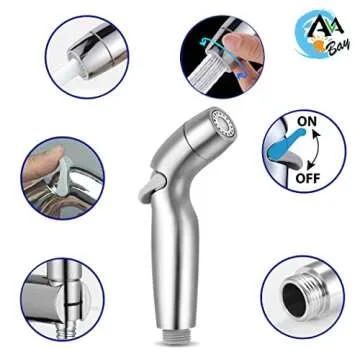 AVAbay Dual Mode Sprayer Head for Hygiene & Cleaning - Durable Chrome Finish