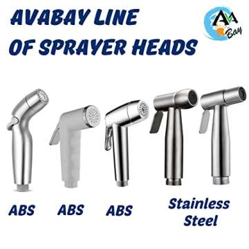 AVAbay Dual Mode Sprayer Head-Bidet Spray Head only w/Chrome Finish - Cloth Diaper Shattaf - Pet Washer with Handle