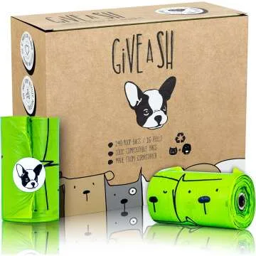 100% Certified Home Compostable Dog Poop Bags - 240 Count