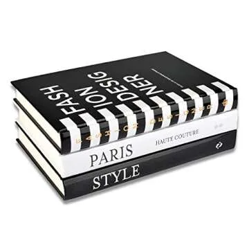 Fashion Decorative Book Stack,Set of 3 Hardcover Modern Decorative Books,Fashion Design Book Set for...