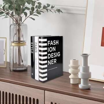 Fashion Decorative Book Stack,Set of 3 Hardcover Modern Decorative Books,Fashion Design Book Set for Coffee Table(Fashion/Paris/Style)