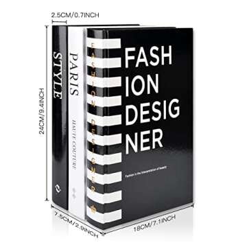 Fashion Decorative Book Stack,Set of 3 Hardcover Modern Decorative Books,Fashion Design Book Set for Coffee Table(Fashion/Paris/Style)