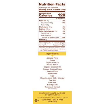 Simple Mills Gluten-Free Peanut Butter Cookies, 3-Pack