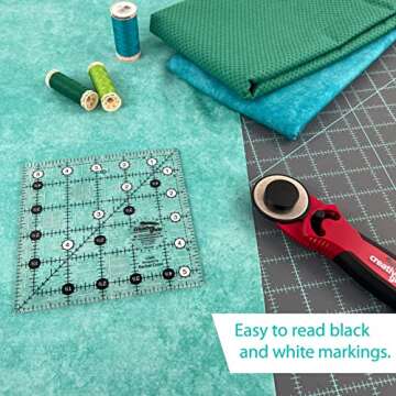 Creative Grids Quilt Ruler 5-1/2in x 5-1/2in Square – CGR5 – Made in USA, Non-Slip Grip Acrylic ...