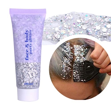 DAGEDA Body Glitter Gel, Body Sequins Shimmer Liquid Eyeshadow, Chunky Glitter for Face Hair Nails, ...