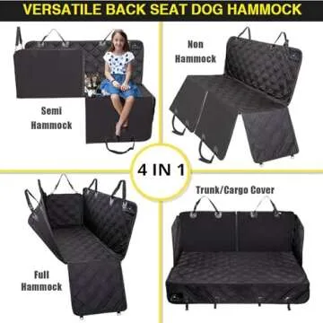 Meadowlark Dog Car Seat Cover, Heavy Duty Dog Seat Cover for Back Seat, Extra Padded Non-Slip Dog Hammock, Water-Resistant Back Seat Protector for Cars Trucks and SUVs (58" W x 54" L)