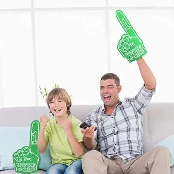 Sotiff 3 Pieces Giant Foam Finger 18 Inch We're Number 1 Foam Hand Cheerleading Fingers for Sports Cheer School Spirit Craft Team Finger Hand Pom Pom for Events Business Games(Green)