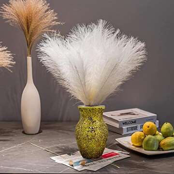 CEMABT Glass Vase for Flowers, Multicolor Gold Glass vase, Unique Handmade Tempered Cracked Mosaic Vase for Artificial Flowers Pampas Grass，Home Decor, Wedding