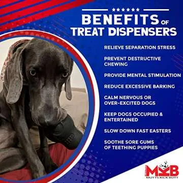 SodaPup MuttsKickButt Skull – Durable Dog Treat Dispenser & Chew Toy Made in USA from Non-Toxic, Pet Safe, Food Safe Natural Rubber for Mental Stimulation, Problem Chewing, Calming Nerves & More