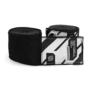 Sanabul Elastic 180 inch Boxing Hand Wraps for Boxing Gloves Muay Thai Kickboxing MMA Wraps for Men & Women, Black,180"