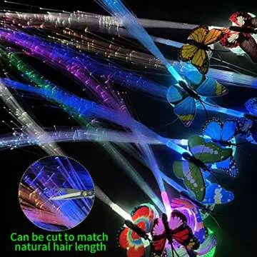M.best 12pcs Butterfly Hair Clips, Led light Fiber Optic Hair Braid Barrettes for Girl and Women Party Favors, Assorted Color