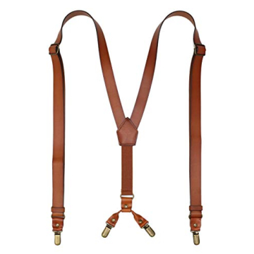 Genuine Leather Suspenders for Men - Y Design