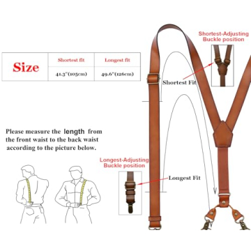 Genuine Leather Suspenders for Men - Y Design