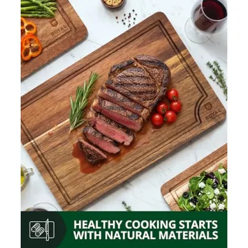 Acacia Wood Cutting Boards Set of 3 for Kitchen and Serving