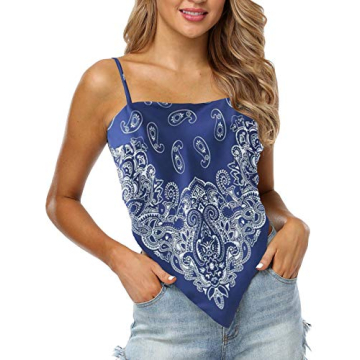 Women's Paisley Print Tie Back Crop Top for Summer Fun