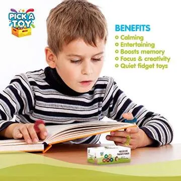 Pick A Toy Stress Relief Fidget Sensory Toy Set – 10 Small Quiet Metal Acupressure Rings for Adults, Teens & Kids 5+. Stimming Toys for Focus and Relaxation. Spike Fidgets for School & Office