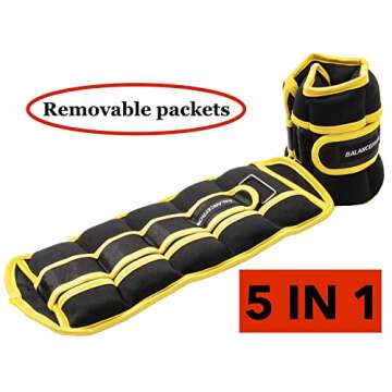 Fitvids Fully Adjustable Ankle Wrist Arm Leg Weights - 15 lb Pair for All Fitness Levels