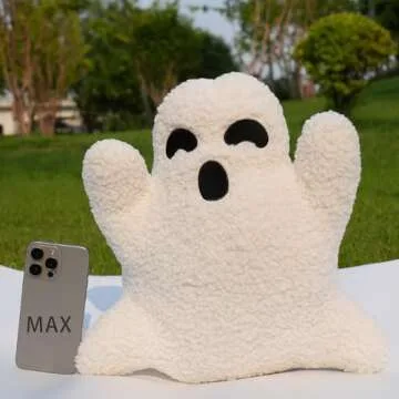 Yopcuvi Ghost Pillow, Halloween Bedding, Ghost-Shaped Pillow, Ghost Throw Pillow, Halloween Ghost Pillow (15.7 inches)