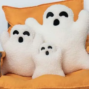 Yopcuvi Ghost Pillow, Halloween Bedding, Ghost-Shaped Pillow, Ghost Throw Pillow, Halloween Ghost Pillow (15.7 inches)