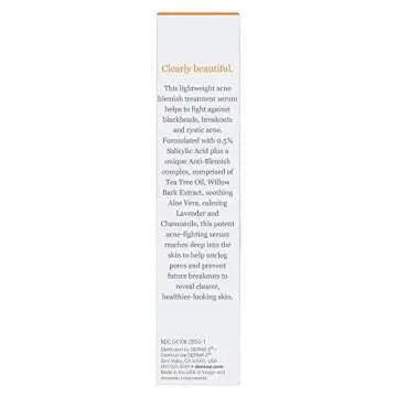 DERMA E Acne Blemish Control Treatment Serum – Active Salicylic Acid Serum for Face – Pore-Clean...