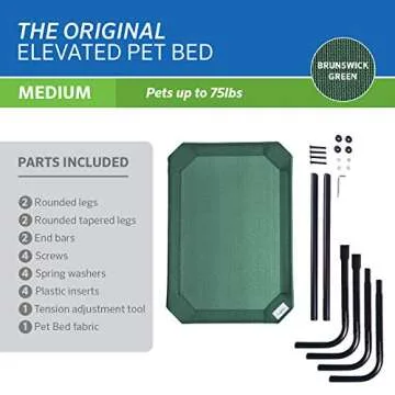 Coolaroo The Original Cooling Elevated Pet Bed, Medium, Brunswick Green