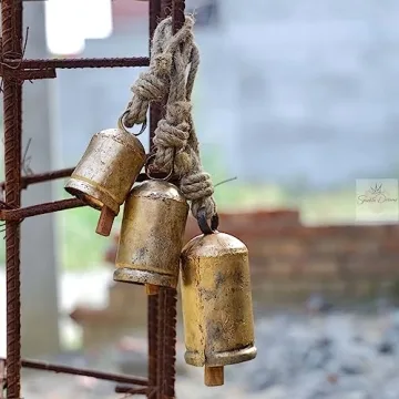 Shabby Chic Rustic Wall Hanging Bells – Handcrafted Set of 3