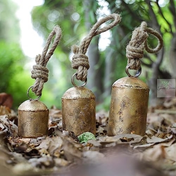 Shabby Chic Rustic Wall Hanging Bells – Handcrafted Set of 3
