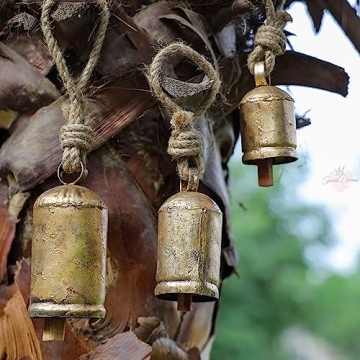Shabby Chic Rustic Wall Hanging Bells – Handcrafted Set of 3